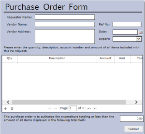 electronic PO request form